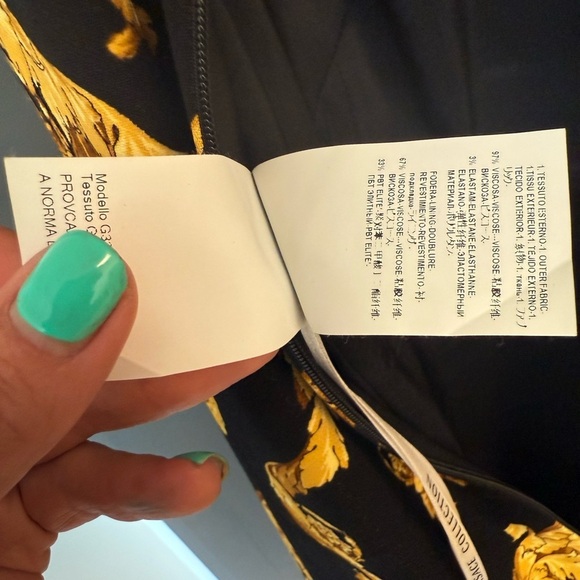 Versace Collection size 4 (44) EUC Black Midi Dress with Gold leopard- classic! - Picture 13 of 17